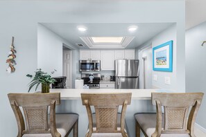 Condo, 1 Bedroom | Private kitchen | Fridge, oven, coffee/tea maker, toaster - Estero Island Yacht & Racquet Club 224 1 Bedroom Condo (Fort Myers Beach)