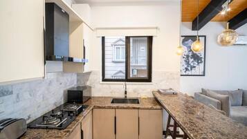 Chambre Double Deluxe, vue montagne | Cuisine privée