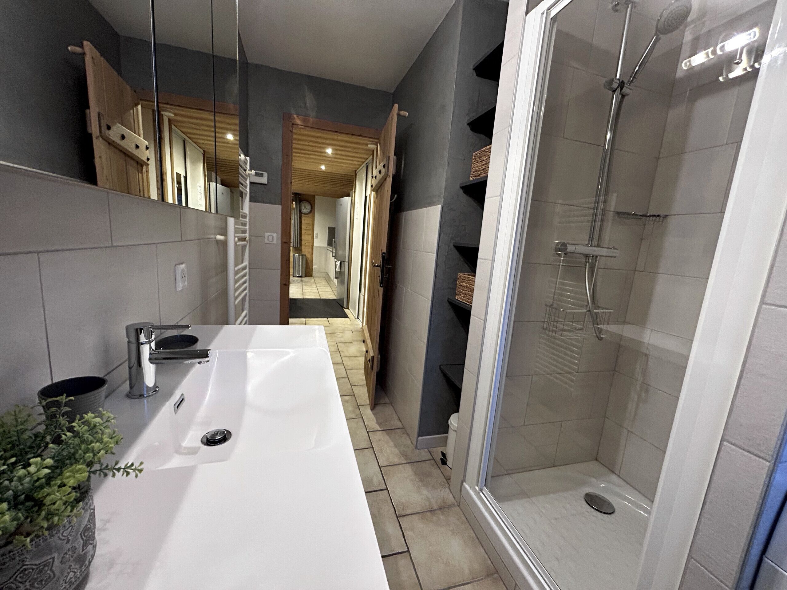 Shower, hair dryer