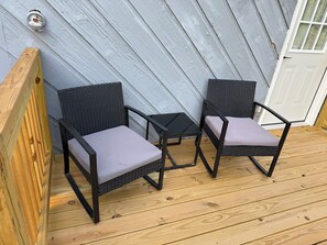 Terrace/patio - The Whispering Oak is a private and cozy getaway with its own private entrance! (Springfield)