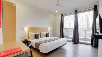 Superior Double Room, Balcony, City View | In-room safe, desk, laptop workspace, iron/ironing board