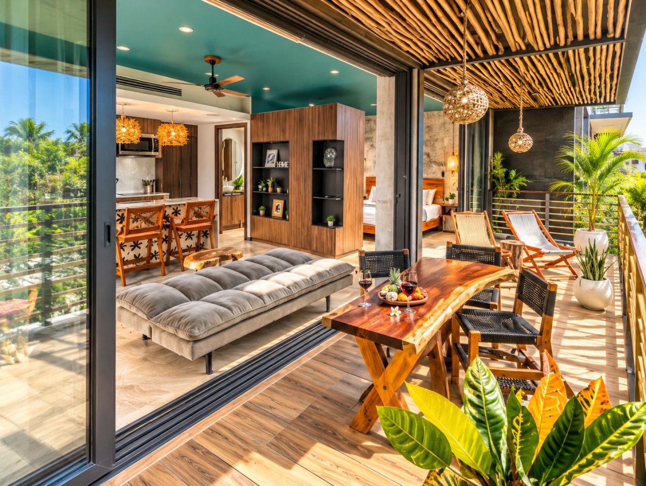 Sunlit Tropical Condo Terrace Retreat