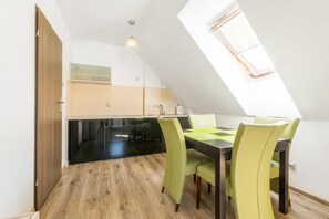 Apartment | Private kitchen | Highchair - Apartment With a Balcony, Garden With Barbecue (Krynica Morska)