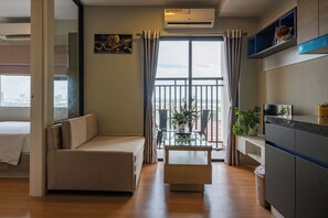 Apartment, Balkon, Stadtblick | Blick auf die Stadt