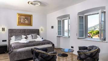 Luxury Double Room, Sea View | In-room safe, iron/ironing board, free WiFi