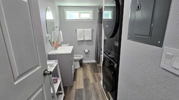 Hair dryer, towels