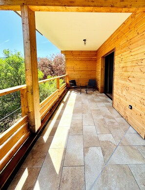 Terrace/patio - Apartment between sea and mountains, T2 new, all comfort, in Ocana, Corsica (OCANA)