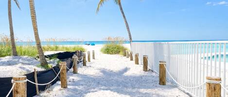 Sun-loungers, beach towels