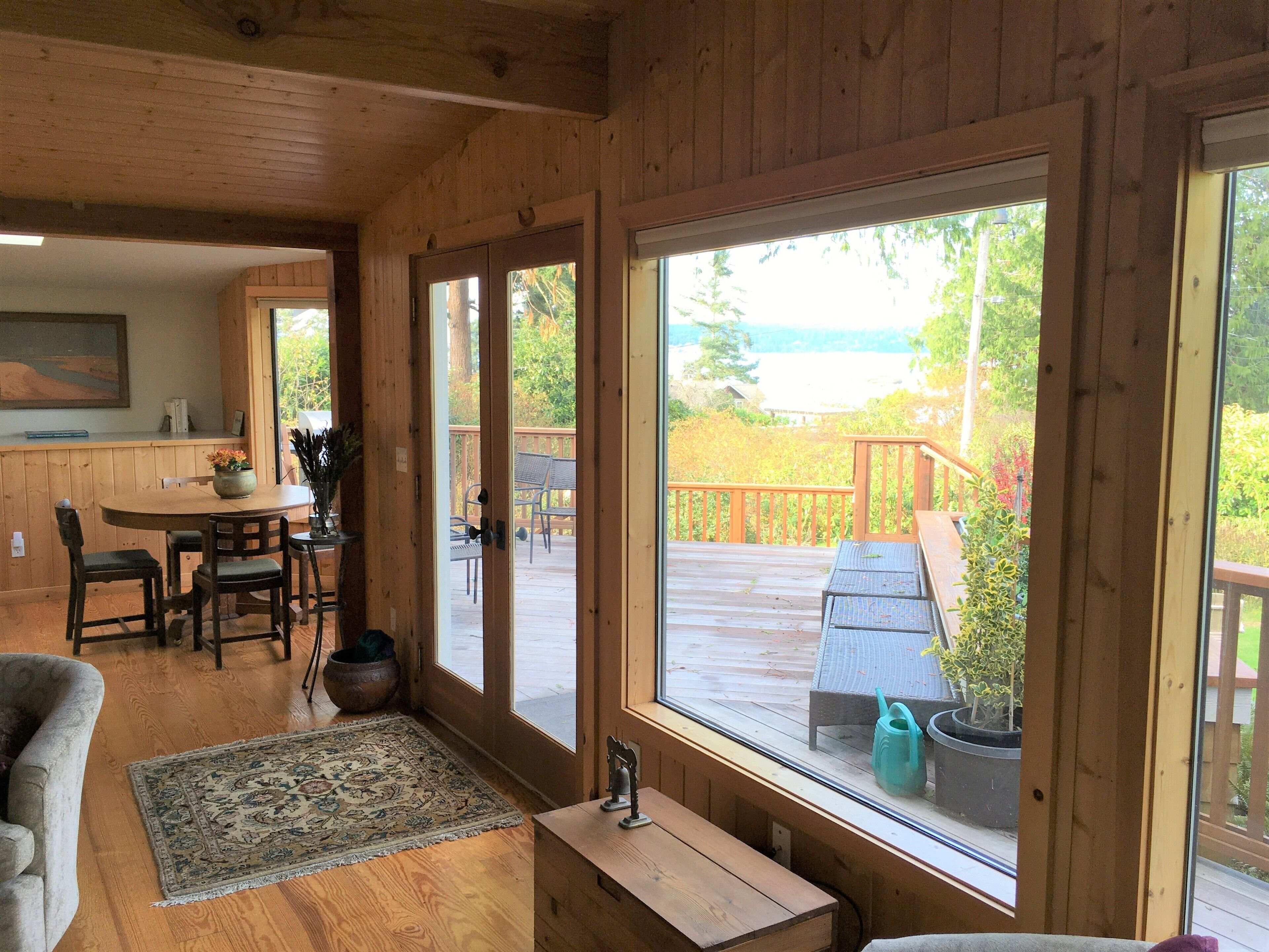 Smart TV, chimenea y libros 