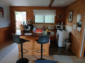 Microwave, oven, stovetop, coffee/tea maker