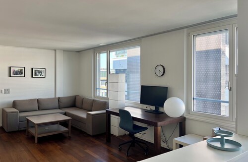 Modern and bright home by Prime Tower with workspaces & balcony