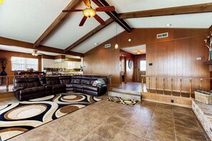 TV, fireplace - Laid-Back Lake House' w/ Wraparound Deck (Kemp)
