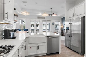 Fridge, microwave, oven, stovetop - Steps to Big Chill, family-friendly in Watersound, FL + Golf Cart + Resort Pools (Inlet Beach)