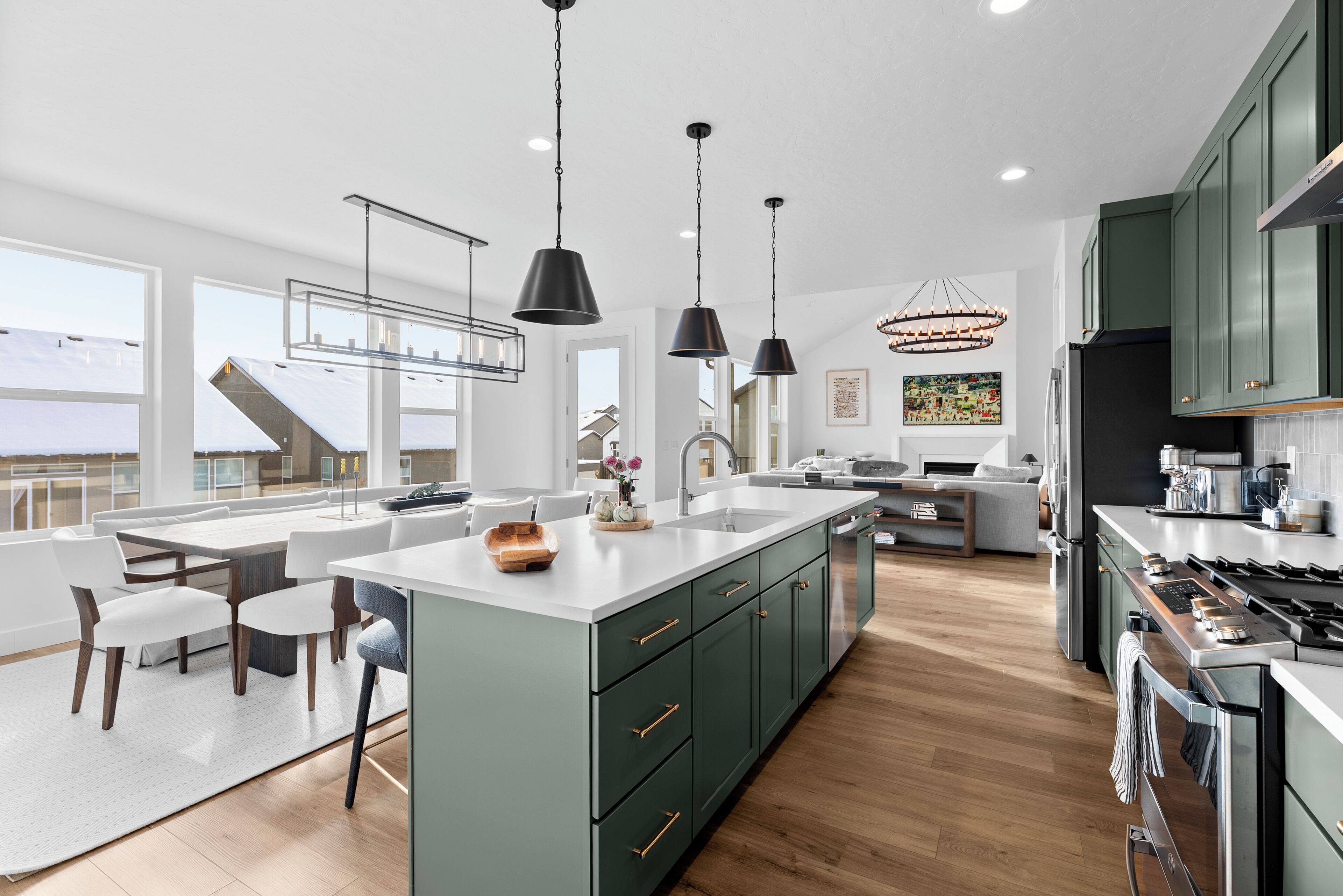 Fridge, oven, stovetop, dishwasher