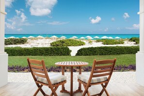 Outdoor dining - Beachfront Studio on Grace Bay at Alexandra Resort in Turks and Caicos (Providenciales)