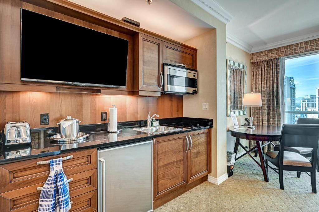 Microwave, stovetop, coffee/tea maker, toaster