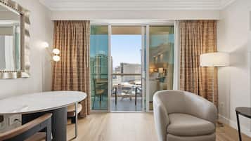 Deluxe Studio Suite, Balcony, City View | Living area | 42-inch LED TV with digital channels