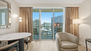 Deluxe Studio Suite, Balcony, City View | Living area | 42-inch LED TV with digital channels - MGM Signature - Strip view suite (Las Vegas)
