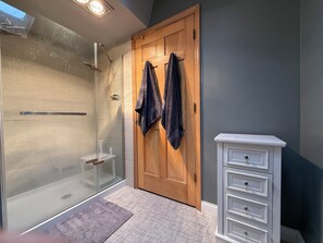 Sèche-cheveux, serviettes fournies, savon, papier toilette