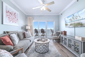 TV - Seawind 1003 | Updated Beachfront Condo – Great location - walk to everything! (Gulf Shores)
