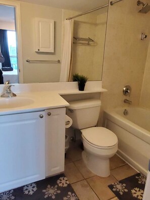 Shower, hair dryer, towels, soap - Downtown Toronto 2BR/2BA | Unbeatable Lake & City Views | Free Parking! (Toronto)