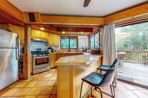 Fridge, microwave, stovetop, dishwasher