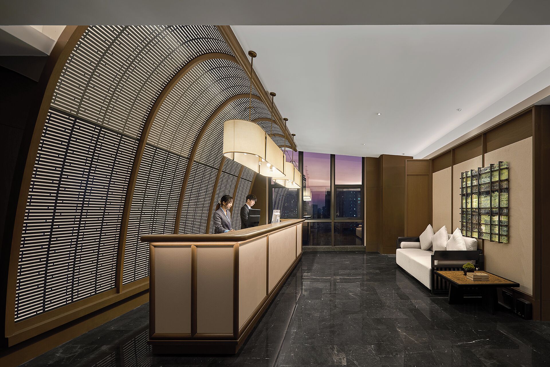 Coin salon dans le hall