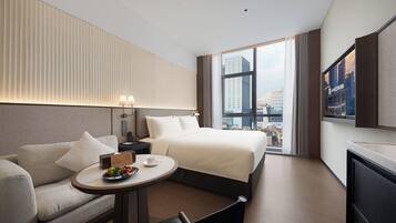 Luksus-enkeltværelse | Premium-sengetøj, pengeskab på værelset, skrivebord