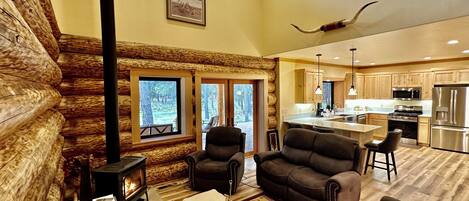 Televisión y chimenea