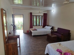 A room with two beds, a desk, a chair, and a sofa. - Shimana Periye Resort SaintMartin Island (Saint Martin's Island)
