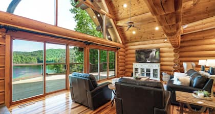 Hot Tub + Dock! Waterfront Norris Lake Log Home