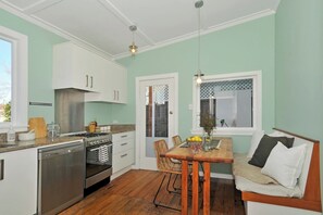 Microwave, oven, cookware/dishes/utensils
