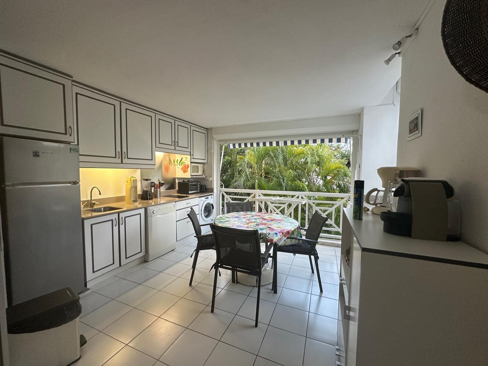 Fridge, microwave, oven, electric kettle