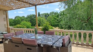 Outdoor dining - Country house L'île Verte Pets welcome (Champagnac)