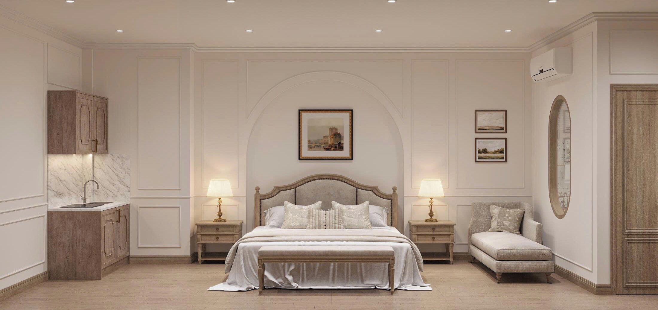 เอ็กเซกคิวทีฟสตูดิโอ, อ่างอาบน้ำ | ตู้นิรภัยในห้องพัก, โต๊ะทำงาน, พื้นที่ทำงานแบบใช้แล็ปท็อป, ผ้าม่านกันแสง