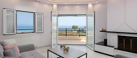 Villa Deluxe, 3 habitaciones, balcón, vistas a la playa | Interior