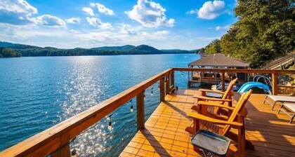 The Lakeview: Best Views on Tillery, Sleeps 16, Private Dock with Slide
