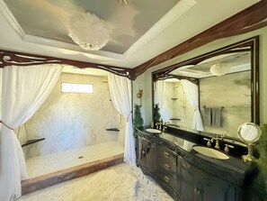 Hair dryer, towels, soap, toilet paper - QUEENIE - Historic Queen Anne Victorian Estate 4-BD house in Los Alamos (Los Alamos)