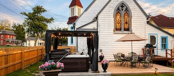 Unique Church Stay! Hot tub, River, Town