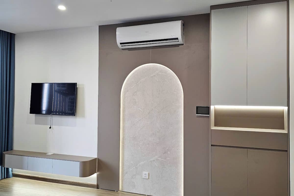 Family Apartment, Balcony, Garden View | Desk, laptop workspace, blackout drapes, iron/ironing board