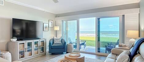 Smart TV, ping pong, books, music library