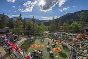 Outdoor dining - Near Aerial Tram + Village: Everline Resort Condo! (Olympic Valley)
