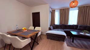 Deluxe Apartment, City View | Living area - Florimont Heights Apart Complex (Bansko)