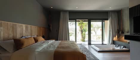 Habitación doble Deluxe, vista al jardín | Caja de seguridad en la habitación y wifi gratis