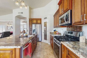 Fridge, microwave, stovetop, dishwasher - 3BR Home w/ Den - Private Pool, Yard & Pool Table (Avondale)