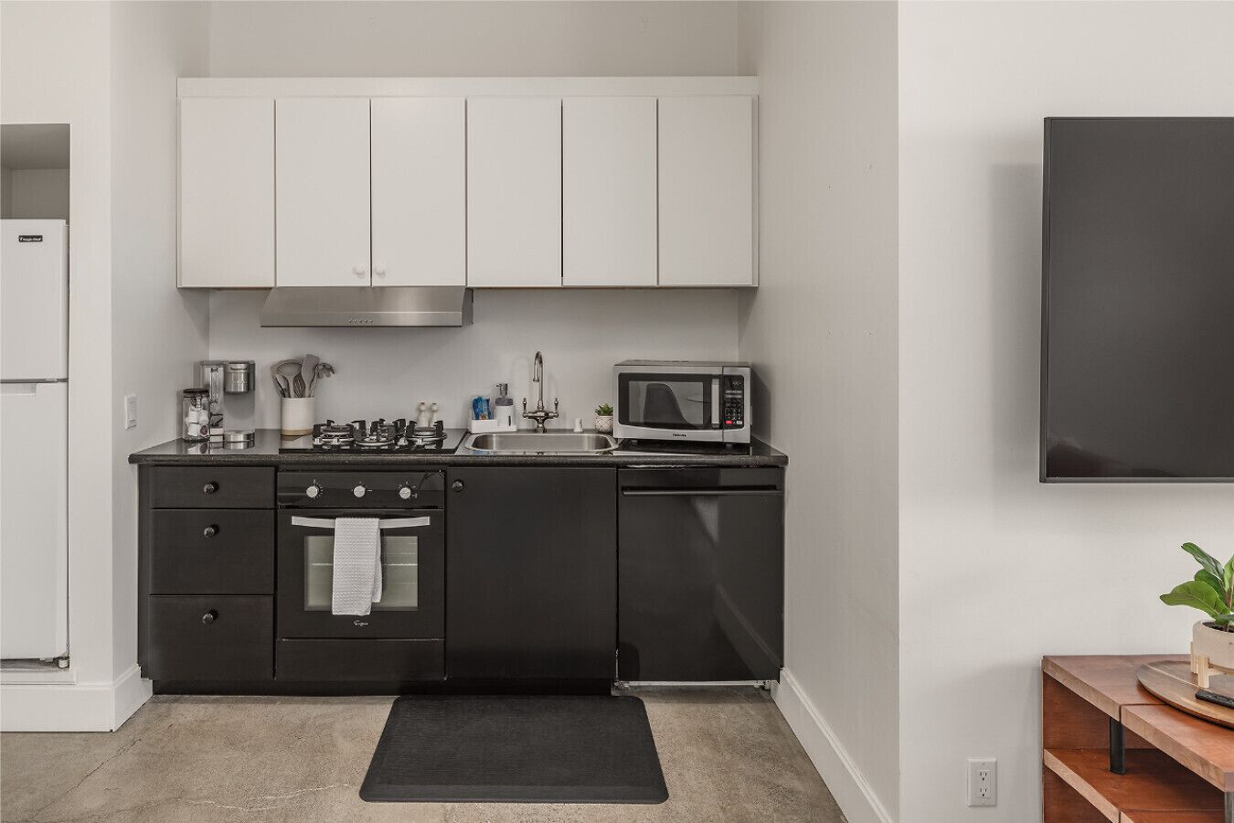 Fridge, microwave, stovetop, dishwasher