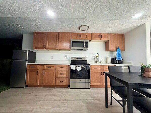 Microwave, oven, stovetop, dishwasher - Forest Spa Retreat – Rustic & Pure 2BR 2BA (Woods Cross)