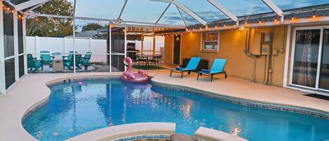 Outdoor pool, a heated pool