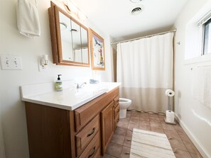 Hair dryer, towels