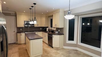 Microwave, oven, stovetop, electric kettle